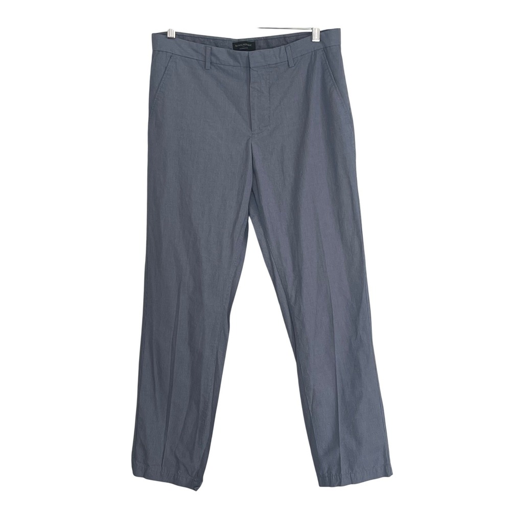 Banana Republic Kentfield Pant Men's 33 Blue Pinstripe Cotton Casual Dress Pants